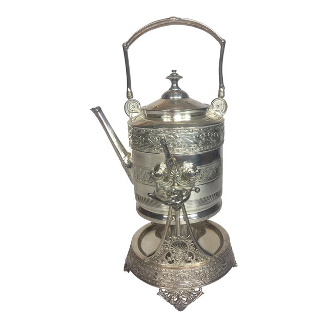 Antique Victorian SilverPlated Tea Kettle on Stand Chairish