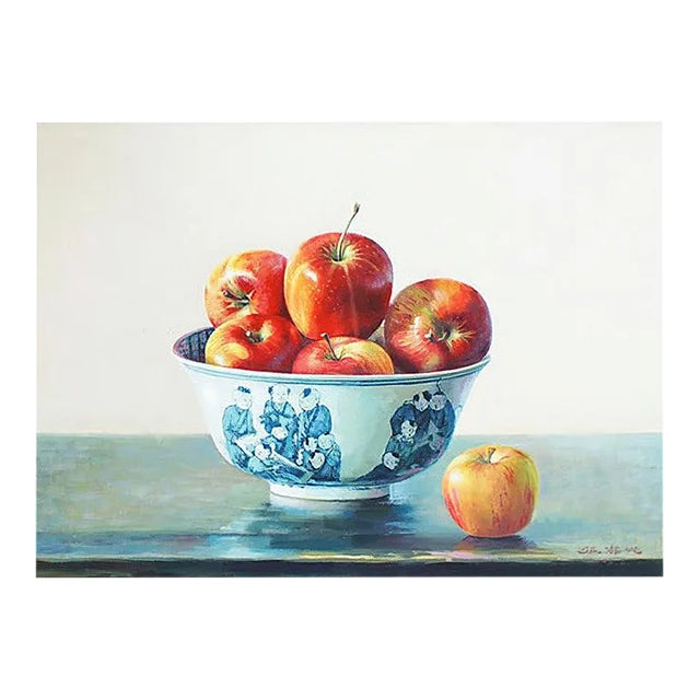 Still Life with Apples - Original Oil on Canvas by Zhang Wei Guang - 2000 2000 For Sale