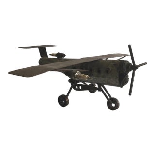 1960s Steel Industrial Airplane Sculpture For Sale