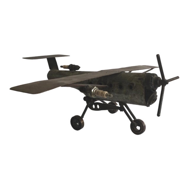 1960s Steel Industrial Airplane Sculpture For Sale