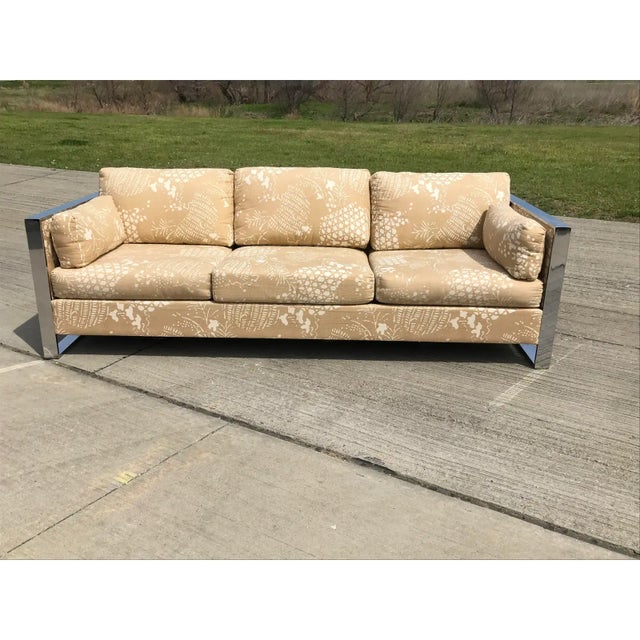 Mid-Century Modern Mid Century Modern Cork and Chrome Sofa by Adrian Pearsall For Sale - Image 3 of 5