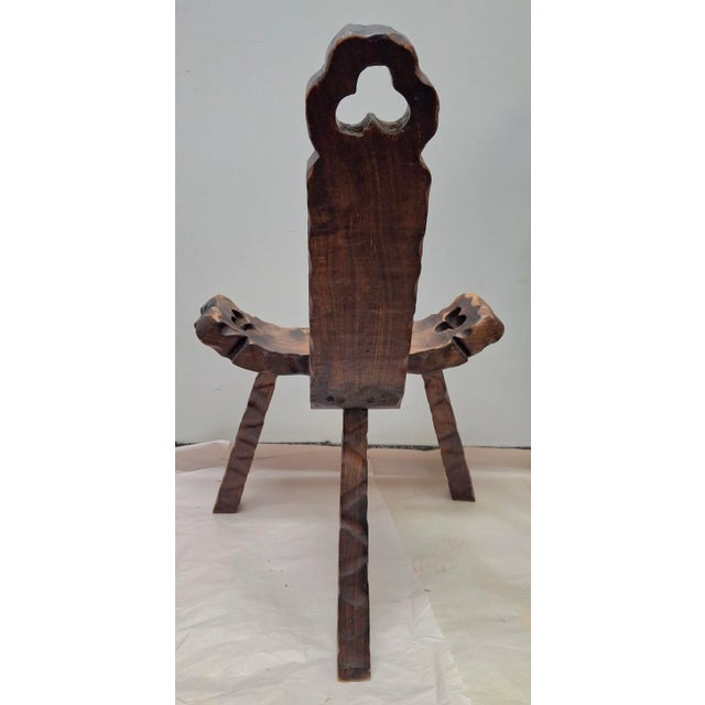 20th Century Hand-Crafted Brutalist Tripod Spanish Birthing Chair For Sale - Image 11 of 11