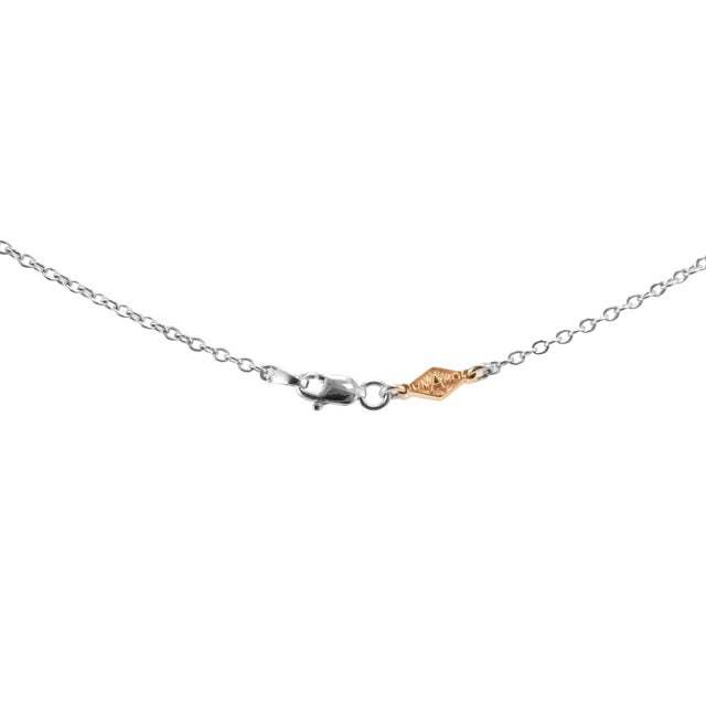 Unisex 18k White & Yellow Gold 0.51ct Diamond Solitaire Chocker Pendant Necklace For Sale - Image 4 of 7