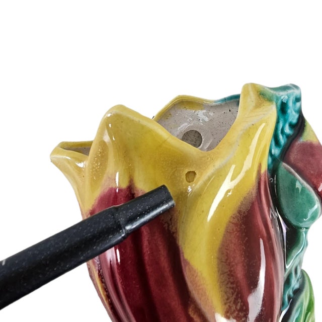 Ceramic Japan Ceramic Tulip Wall Hanging Plaque Pocket For Sale - Image 7 of 8