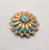 Vintage 1960s Signed Panetta Goldtone Faux-Turquoise Brooch For Sale In Philadelphia - Image 6 of 8