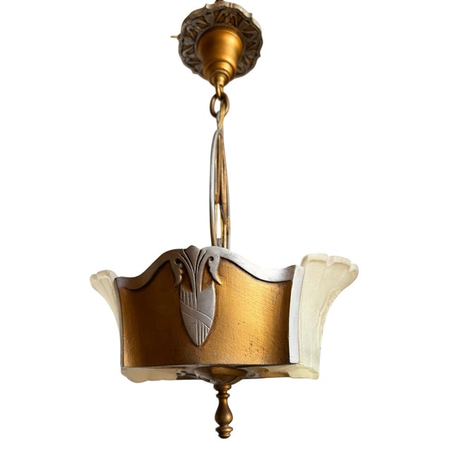 This Art Deco light fixture is such a great fixture! Perfect over a bar, in a bathroom, living room or game room. All...