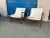 Mid-Century Modern Modern Walnut Mid Century Style Lounge Chairs in Cream Boucle. - Pair For Sale - Image 3 of 8