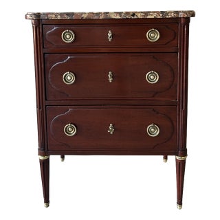 Vintage Louis XVI Commode in Mahogany and Marble, France, 1970 For Sale