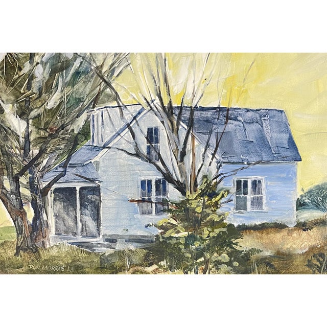 2013 landscape painting by North Carolina artist Don Morris, acrylic on heavy paper, signed and dated lower left. Combined...