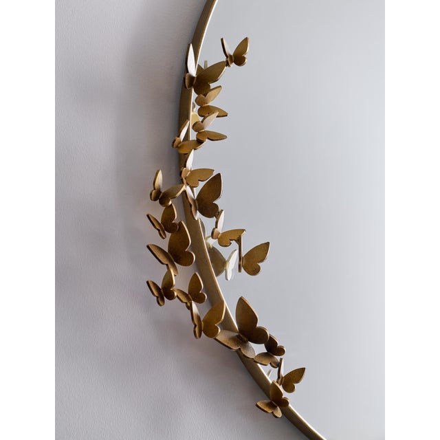 Not Yet Made - Made To Order Tobacco Butterfly Mirror Lighter Version Wall Mirror For Sale - Image 5 of 5
