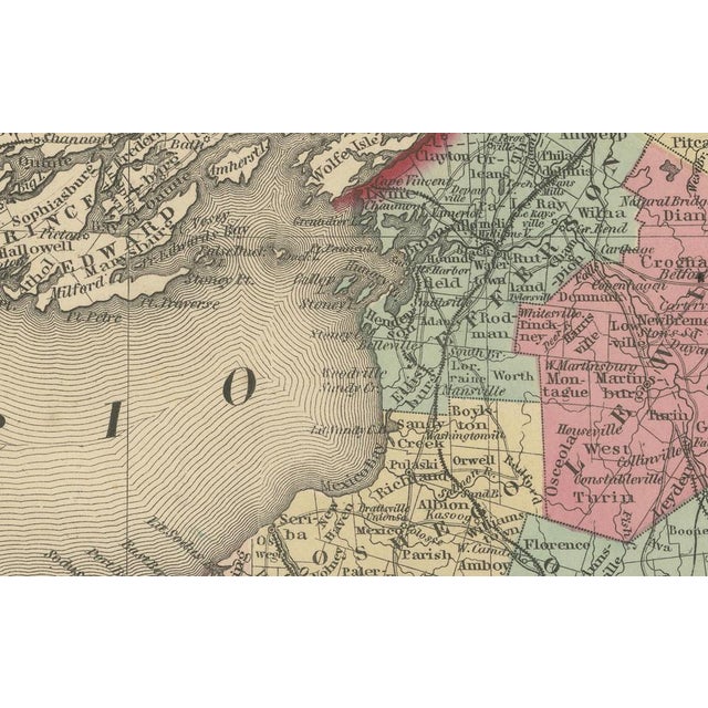 Mid 19th Century Map of New York State from Johnson & Browning, 1862 For Sale - Image 5 of 6