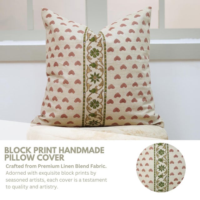 Refresh your living space with our Fabdivine Priya Decorative Pillow Cover, a stunning hand block printed lumbar cushion...