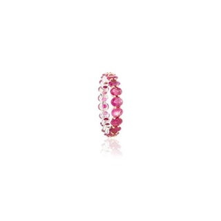 4.67 Carat Ruby Eternity Band Ring in 14k White Gold Size 7 For Sale