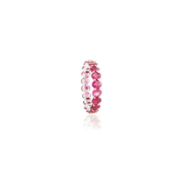 4.67 Carat Ruby Eternity Band Ring in 14k White Gold Size 7 For Sale