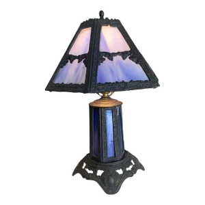 Early 20th Century Slag Glass Table Lamp