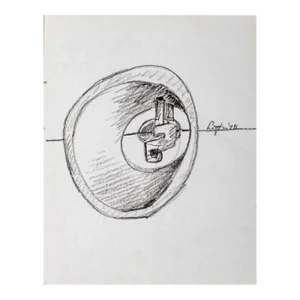 Seymour Lipton Sculpture Study Sketch, 1978