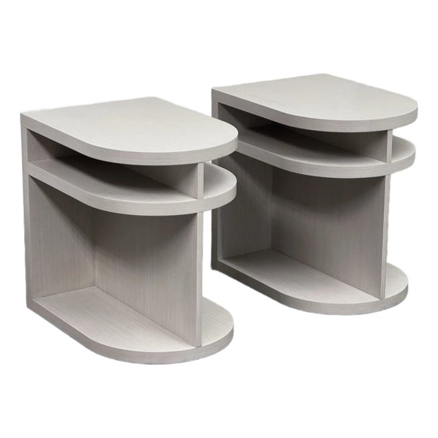 Bernhardt Stratum Side Tables + Shelves, Pair For Sale