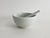 This heavy white ironstone mortal and pestle is functional and beautiful for its clean lines.