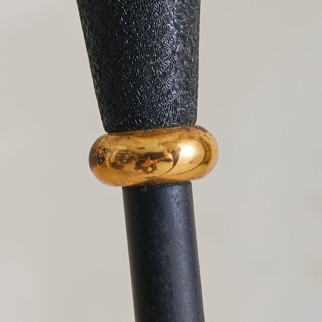 Black Italian 3-Arm Metal Star Motifs Floor Lamp in the Manner of Stilnovo, 1950s For Sale - Image 8 of 9