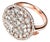 Late 20th Century 18K Pink Rose Gold Champagne Yellow Fancy Round Diamond Ring, Size 6.5 For Sale