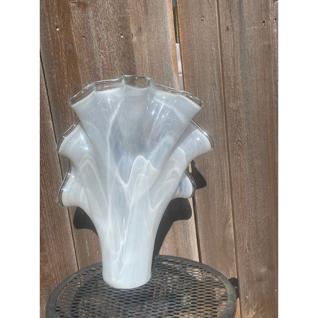 1970s Large Italian Murano Wave Vase For Sale - Image 5 of 5