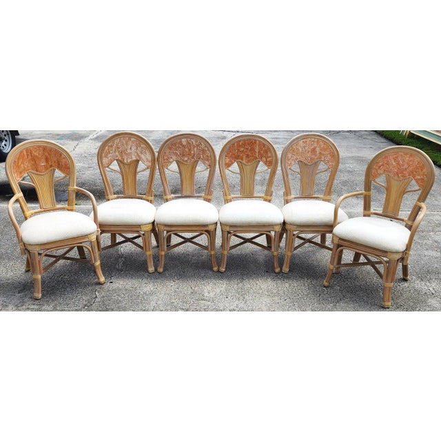 Maitland Smith Style Bamboo & Tessellated Dining Chairs Set of 6 For Sale In Miami - Image 6 of 15