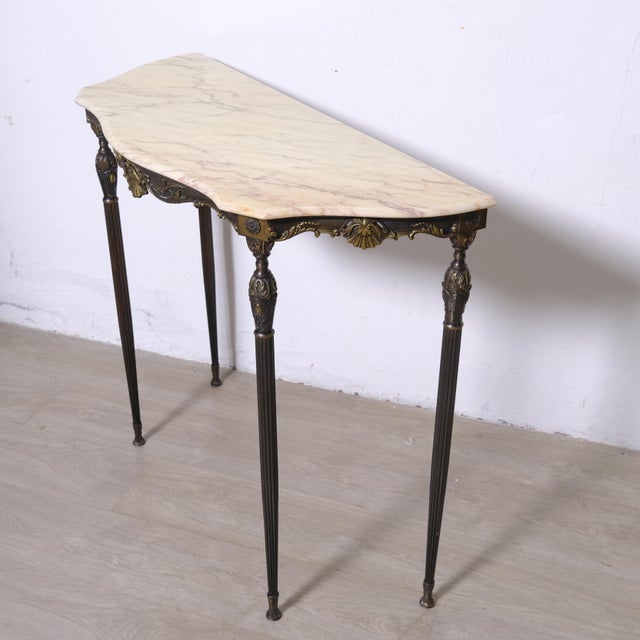Bronze Console Table with Marble Top, Italy, 1950s For Sale - Image 13 of 18