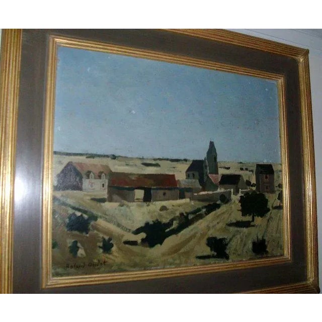 Roland Oudot French Oil Painting on Board of a Country Landscape For Sale - Image 4 of 6