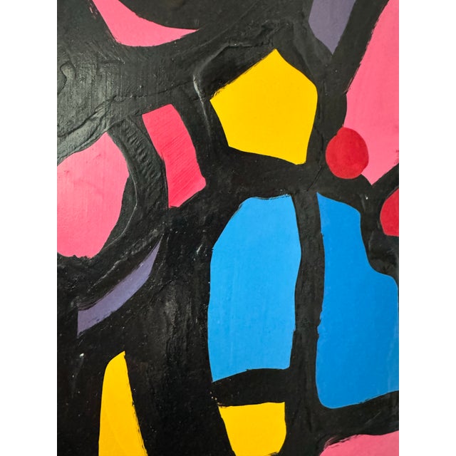 Mid-Century Modern Abstract Expressionist Female Portrait in Bold Colors, Signed Polgini For Sale - Image 3 of 6