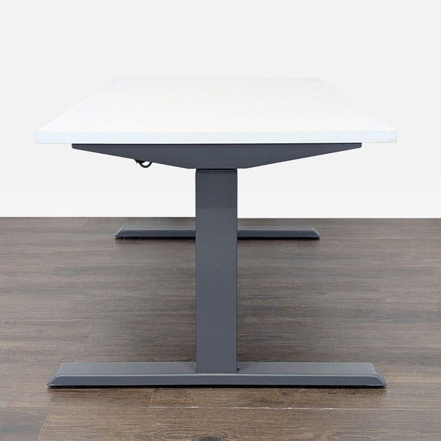 2010s Steelcase Migration Electric Height Adjustable Desk With White Top For Sale - Image 5 of 8