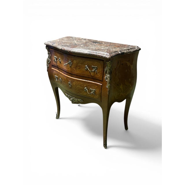 Louis XV Style Bombé Commode in Veneered Wood, 1930s For Sale - Image 3 of 8
