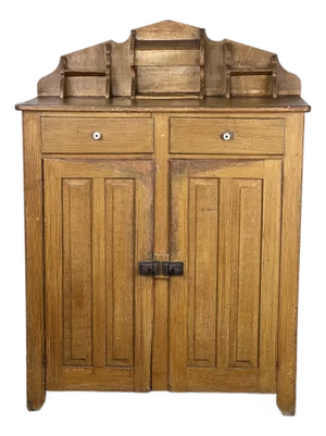 Antique Victorian Country Grain Painted Jelly Cupboard C. 1870