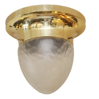 Art Nouveau Ceiling Lamp in Brass and Glass, 1890s For Sale