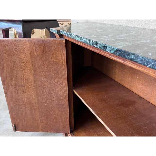 Late 19th Century Late 19th Century Catalan Spanish Baroque Carved Walnut Tuscan Two Doors Cabinet with Marble For Sale - Image 5 of 18