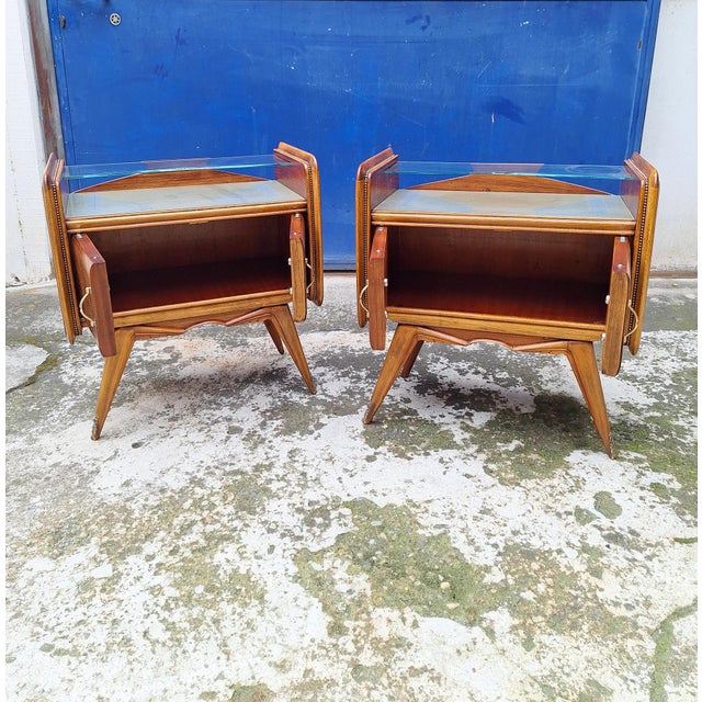 Briar and Glass Bedside Tables, Italy, 1950s, Set of 2 For Sale - Image 4 of 17
