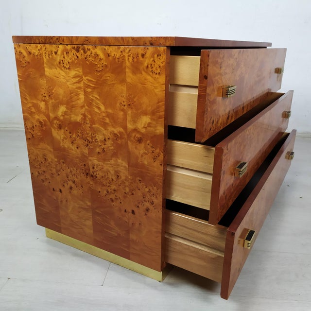 Wood Vintage Amboyna Burl Chest of Drawers, 1970s For Sale - Image 7 of 18