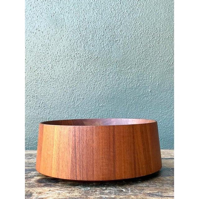 Brown Vintage Nambe Teak Wood Salad Bowl For Sale - Image 8 of 12