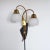 Scandinavian Organic 2-Arm Wall Light in Brass and Opaline, 1940s For Sale - Image 3 of 15