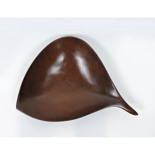 1960s Emil Milan Large Sculptural Hand Carved Bissilon Wood Serving Bowl For Sale - Image 12 of 12