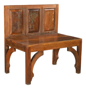 1960s Rustic Farmhouse Reclaimed Teak Wood Entryway Bench