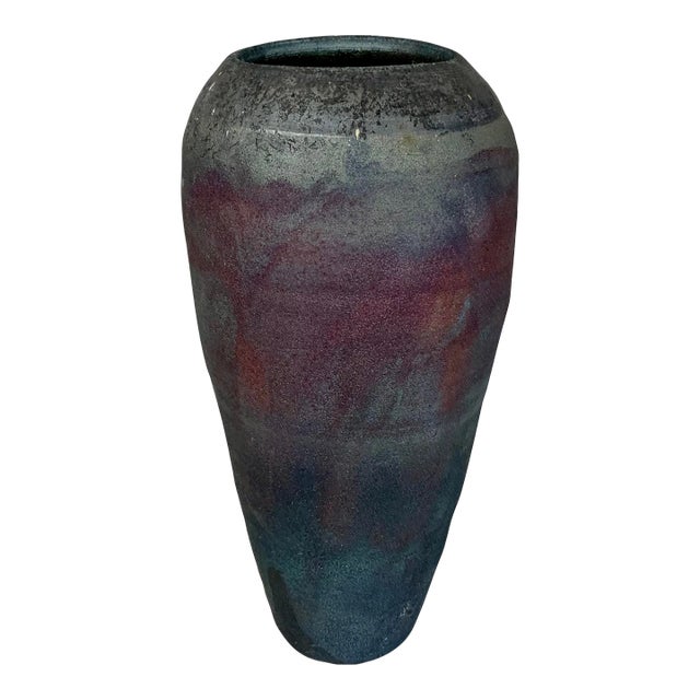 Vintage Raku Fired Vessel For Sale