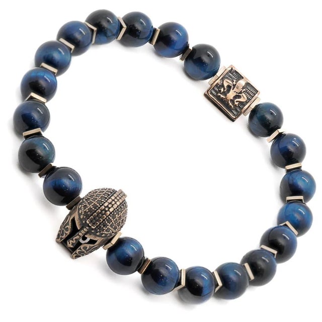 Early 21st Century Tiger's Eye Gladiator Beaded Bracelet For Sale - Image 5 of 11