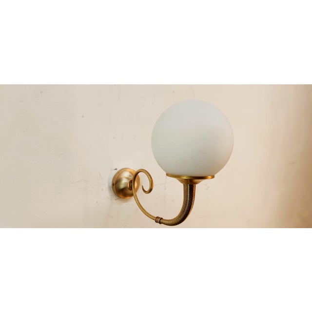 Brass Wall Light with Glass Sphere For Sale - Image 14 of 18