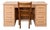 Vintage Pine and Oak Twin Pedestal Desk with Drawer For Sale