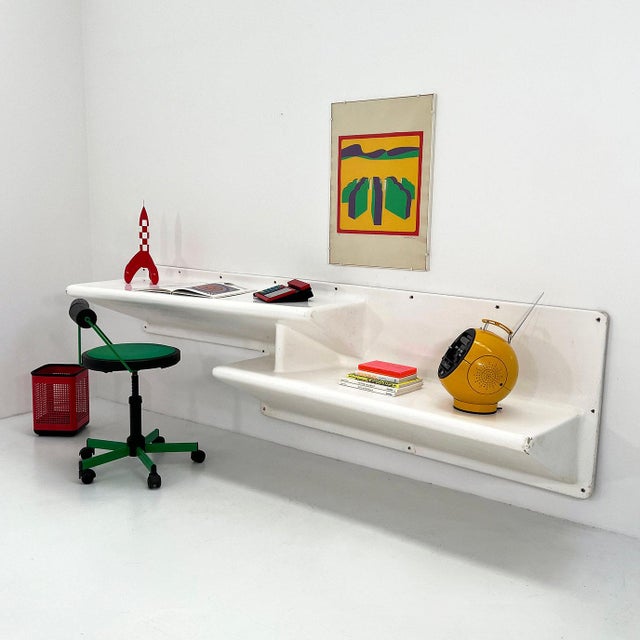 Fiberglass Wall Unit with Desk and Bench or Shelves from Club Med, 1970s For Sale - Image 9 of 13
