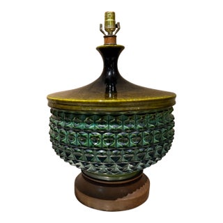 Mid-Century Modern Ceramic Table Lamp Sculptural Ceramic Base For Sale