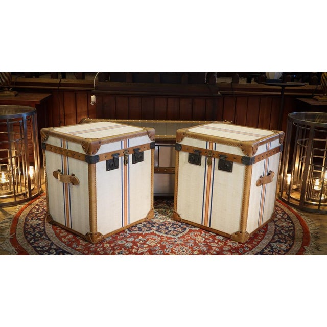 Vintage Trunks in Leather by Timothy Oulton, 2010s, Set of 2 For Sale - Image 12 of 18