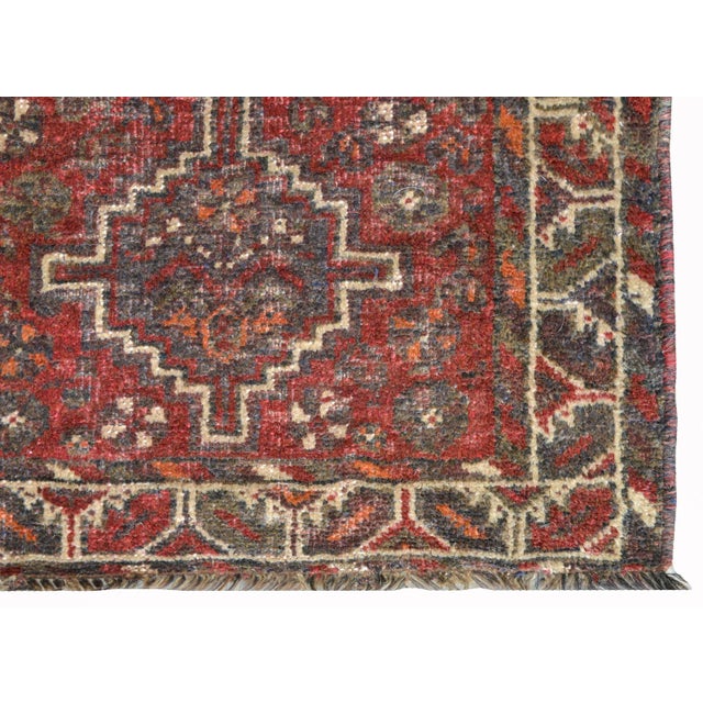 Ruby Red Vintage Mid Century Shiraz Rug For Sale - Image 8 of 12
