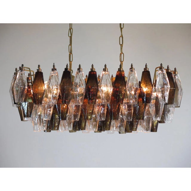 Vintage Italian Glass Chandelier, 1970s For Sale - Image 4 of 13
