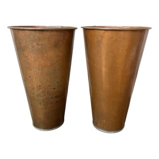 Houston Int’l Trading Handmade Solid Copper Vases - A Pair For Sale